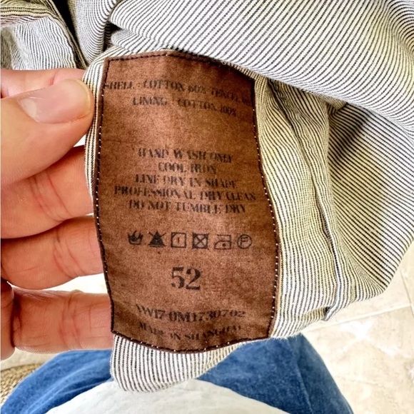 ZIGGY CHEN MEN'S SHIRT, Striped White Grey, Band Collar Size 52 Large - Picture 7 of 10